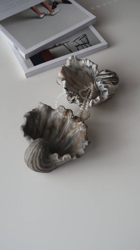 Elegant shell jewellery dish bone white