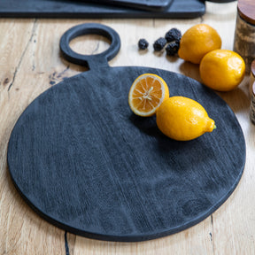 Arendal Black Mango Wood Round Board Large