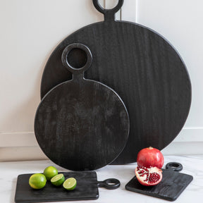 Arendal Black Mango Wood Round Board Large