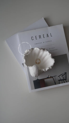 Elegant shell jewellery dish bone white