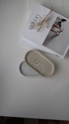 Textured Oval Tray - Stone