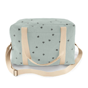 RAPHAEL DIAPER BAG - WEEKEND BAG BLUE SPRAY: BLUE SPRAY / HEART