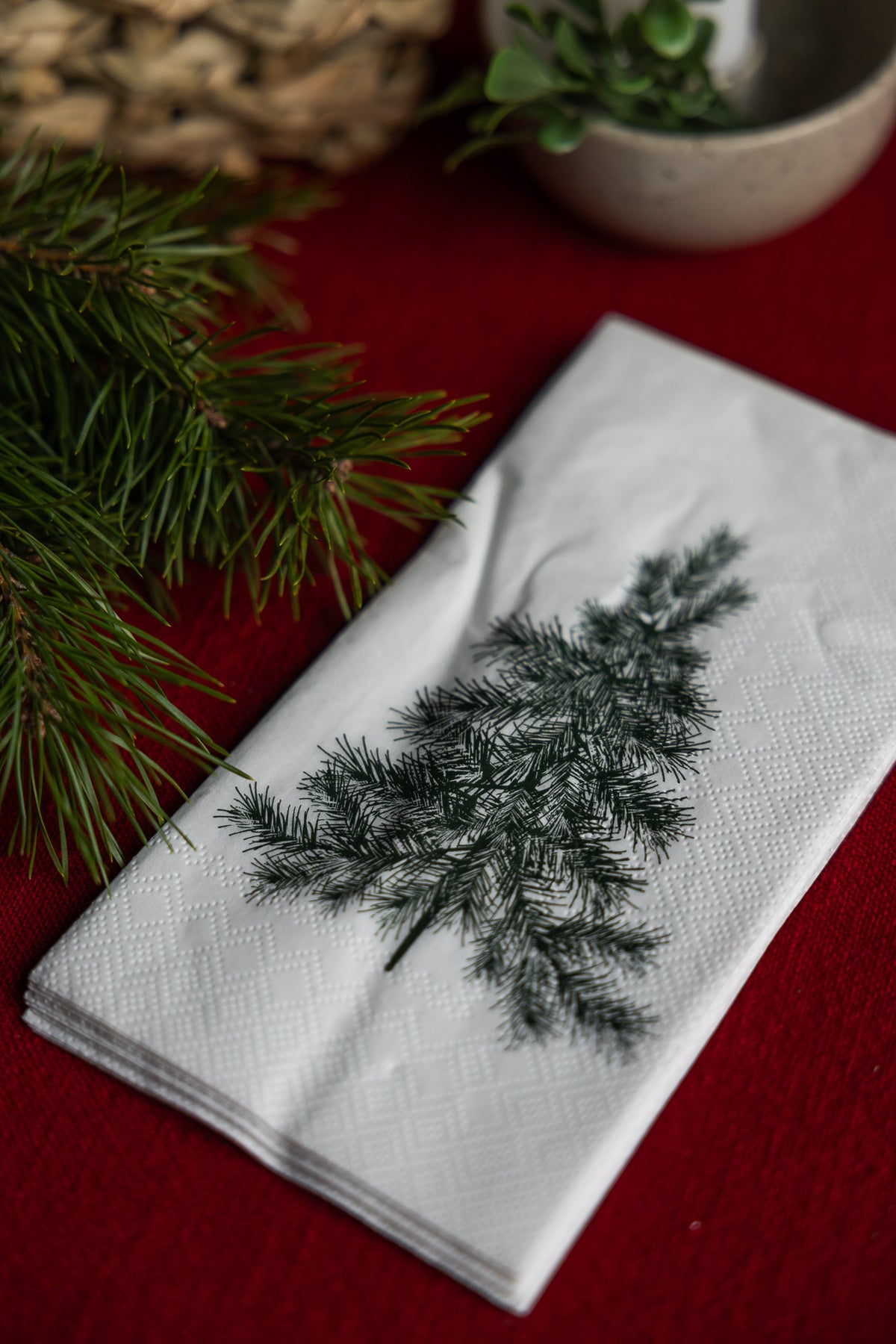 Julgran White Napkin