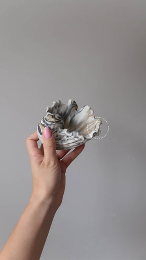 Elegant shell jewellery dish bone white