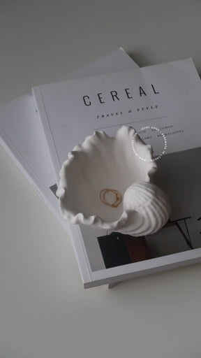 Elegant shell jewellery dish bone white