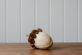 Pinecone and Fabric Acorn Cream