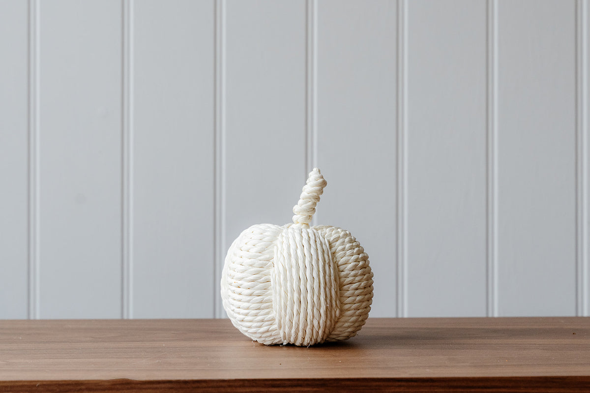 Small White Rope Pumpkin