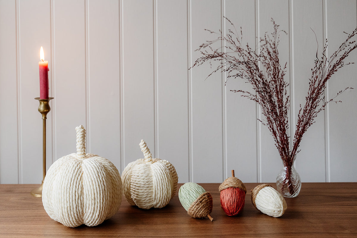 Small White Rope Pumpkin