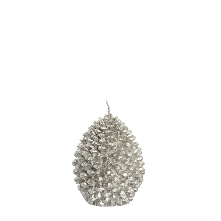 Trelia Pine Cone Candle Silver Large