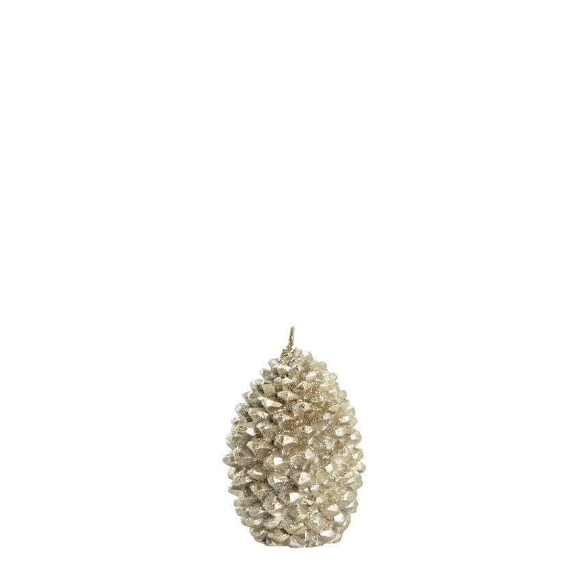 Trelia Pine Cone Candle Light Gold Small