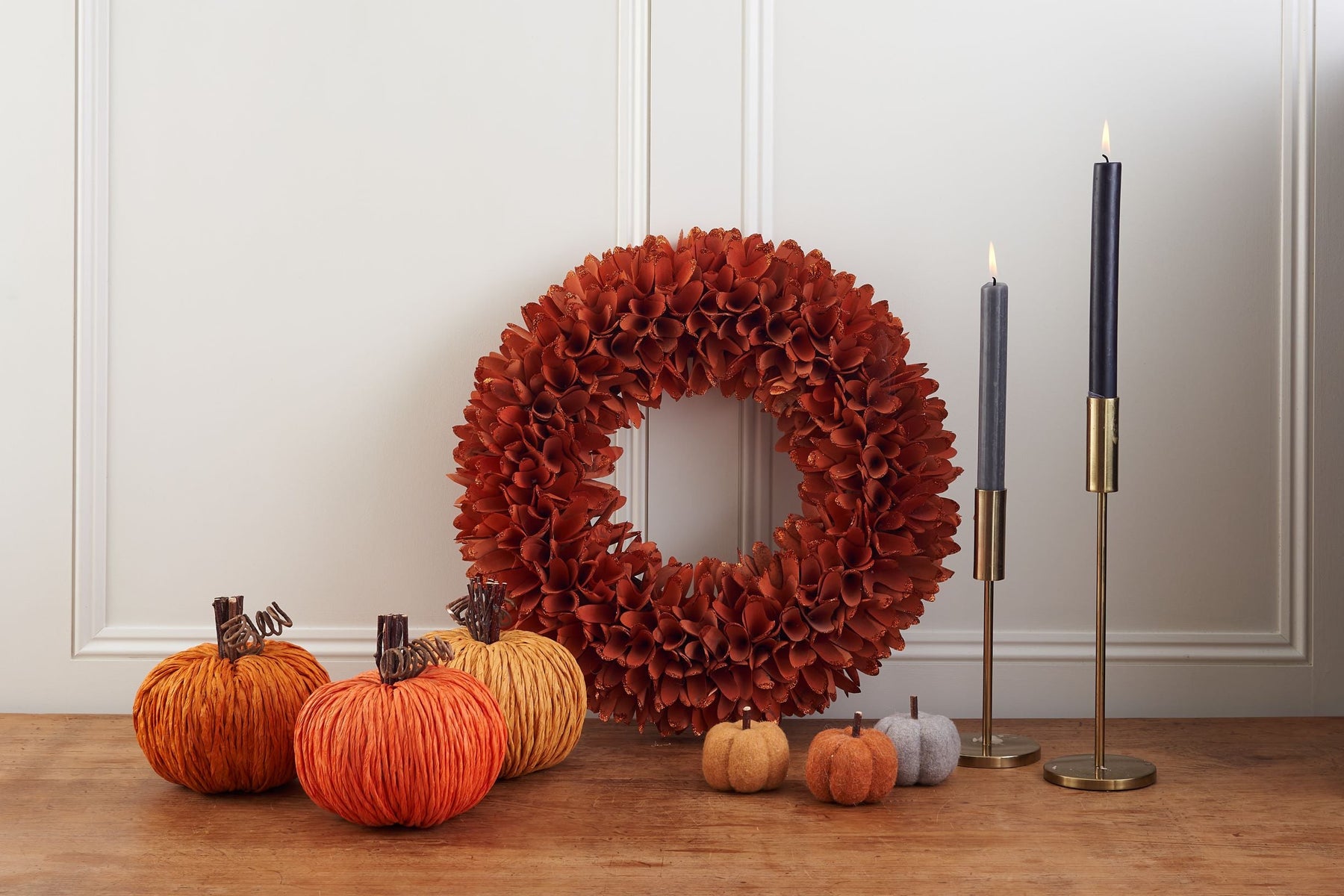 Sparkly Autumnal Wooden Wreath