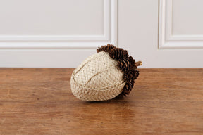 Pinecone & Fabric Acorn White