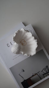 Elegant shell jewellery dish bone white