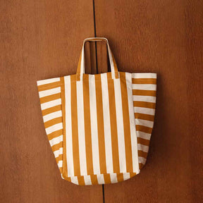ELISABETH TOTE BAG STRIPES CARAMEL / ECRU