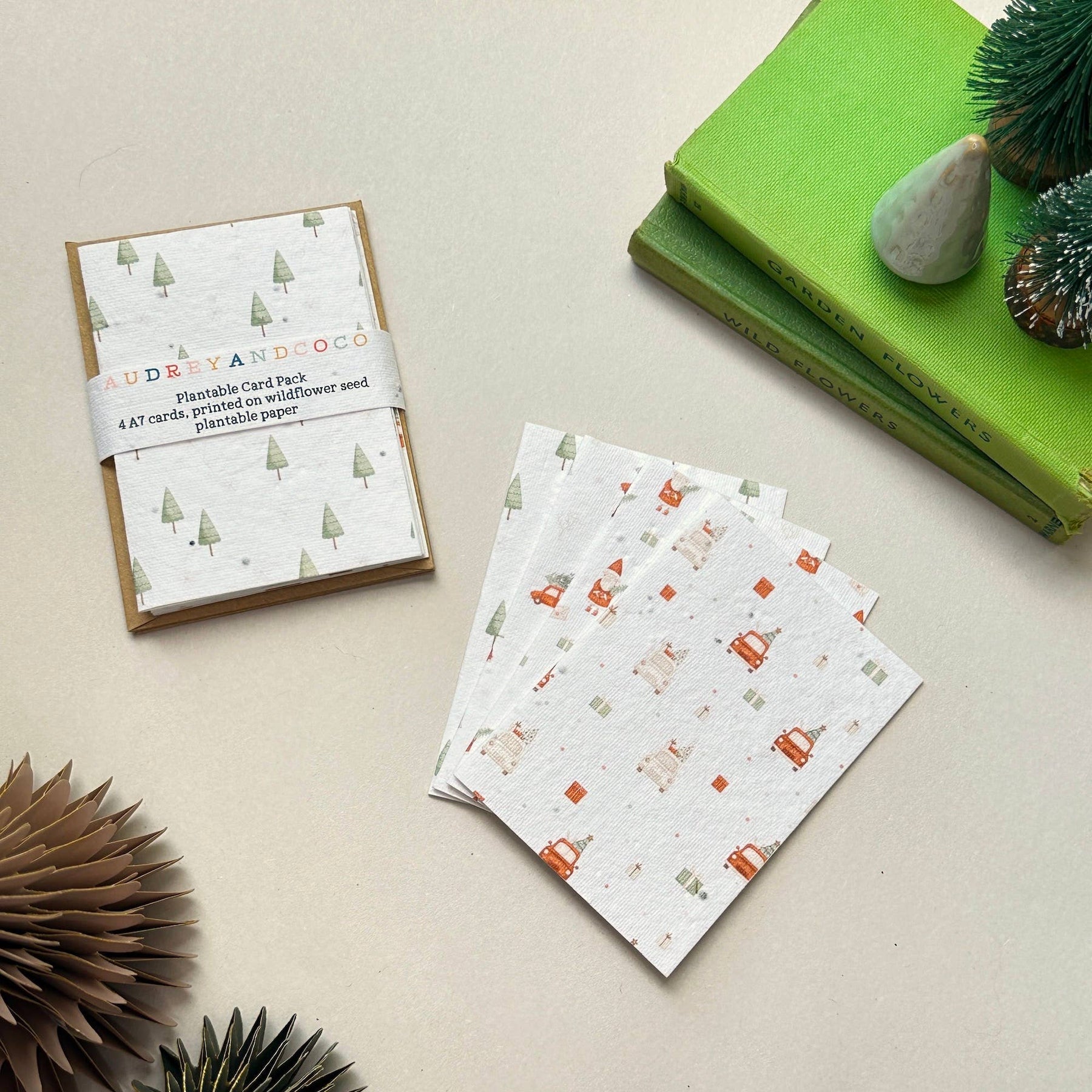 Mini A7 Plantable Wildflower Seed Christmas Card 4 pack