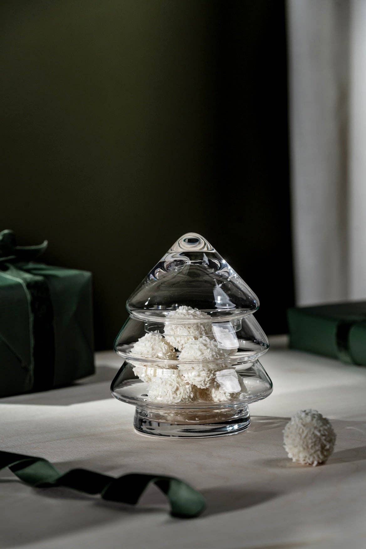 Christmas Tree Glass Jar With Lid Mini