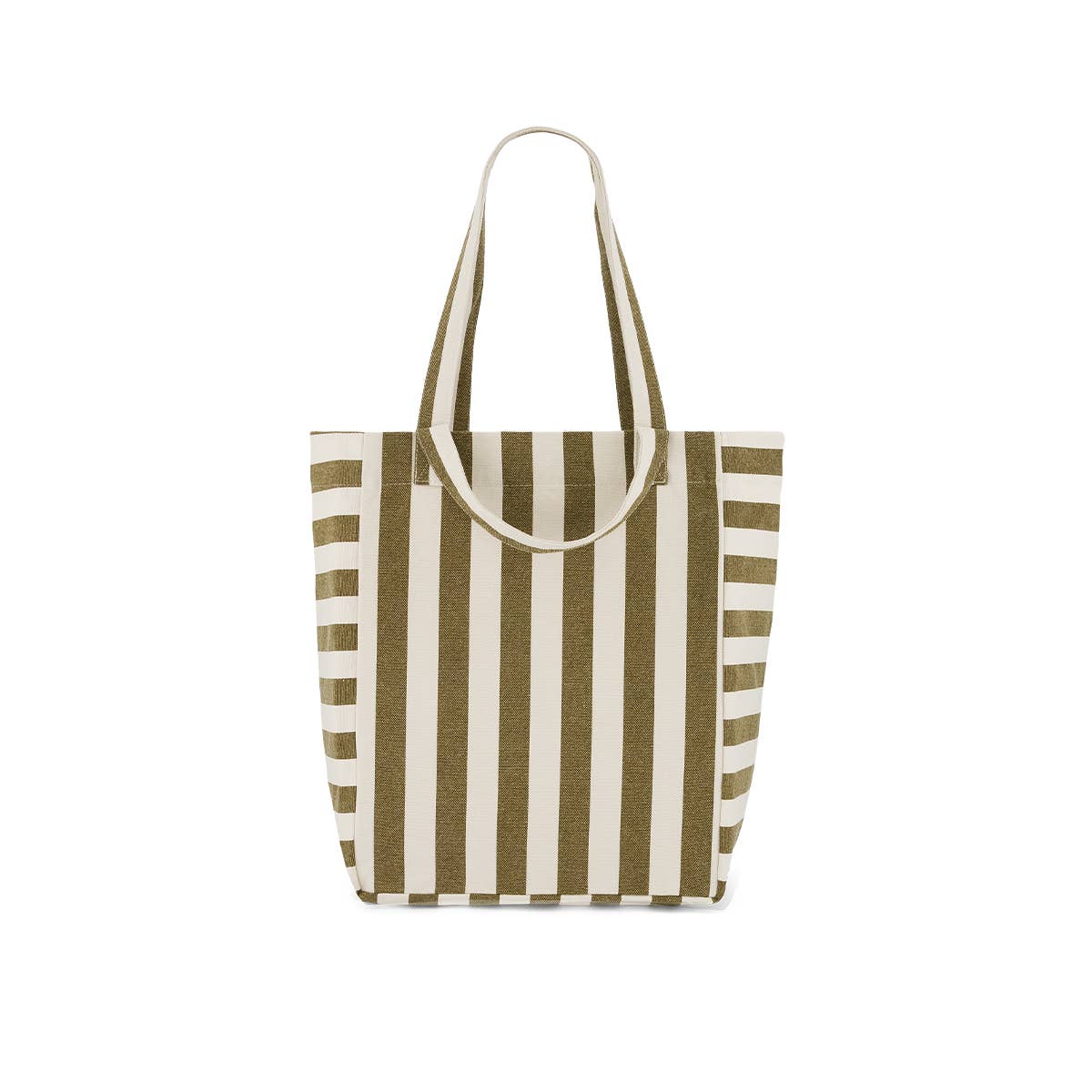 ELISABETH TOTE BAG STRIPES OLIVE / GREIGE
