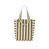 ELISABETH TOTE BAG STRIPES OLIVE / GREIGE