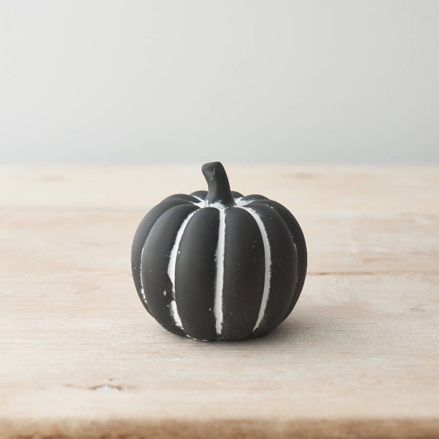 Black Cement Pumpkin, 8.5cm