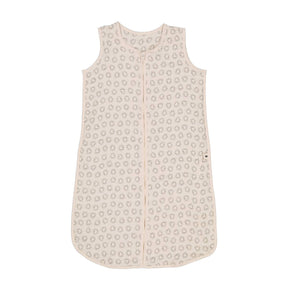 ADELE LIGHTWEIGHT BABY SLEEPING BAG - DOTTED HEART: Greige / Dotted heart