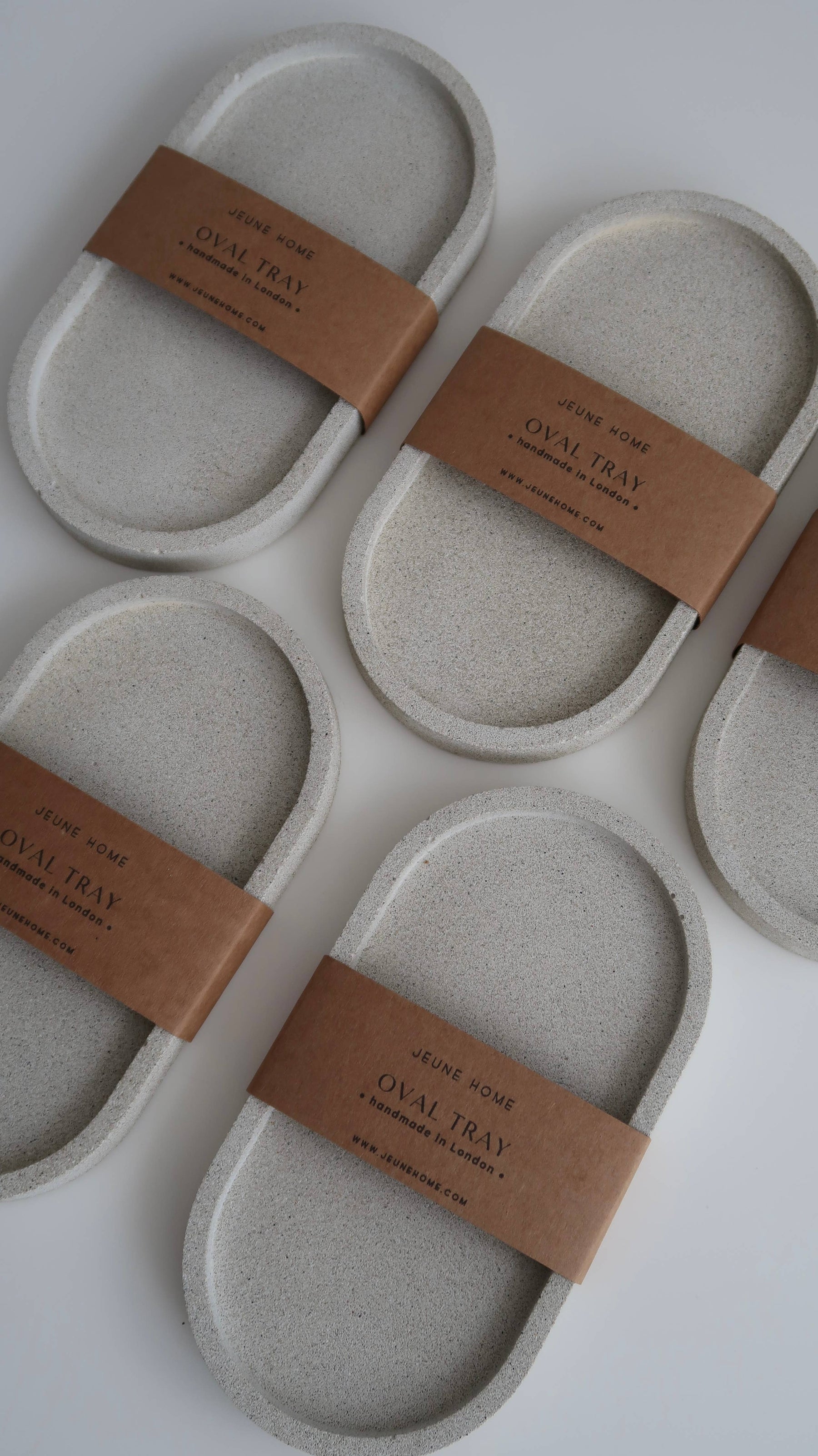 Textured Oval Tray - Stone