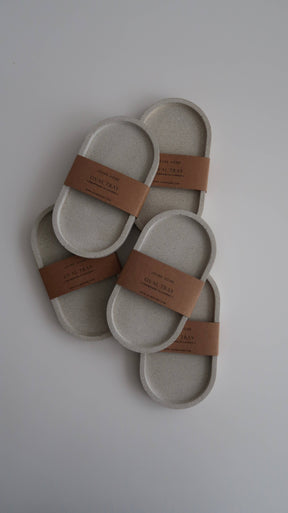 Textured Oval Tray - Granite