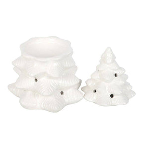 White Winter Fir Tree Oil Burner and Wax Warmer