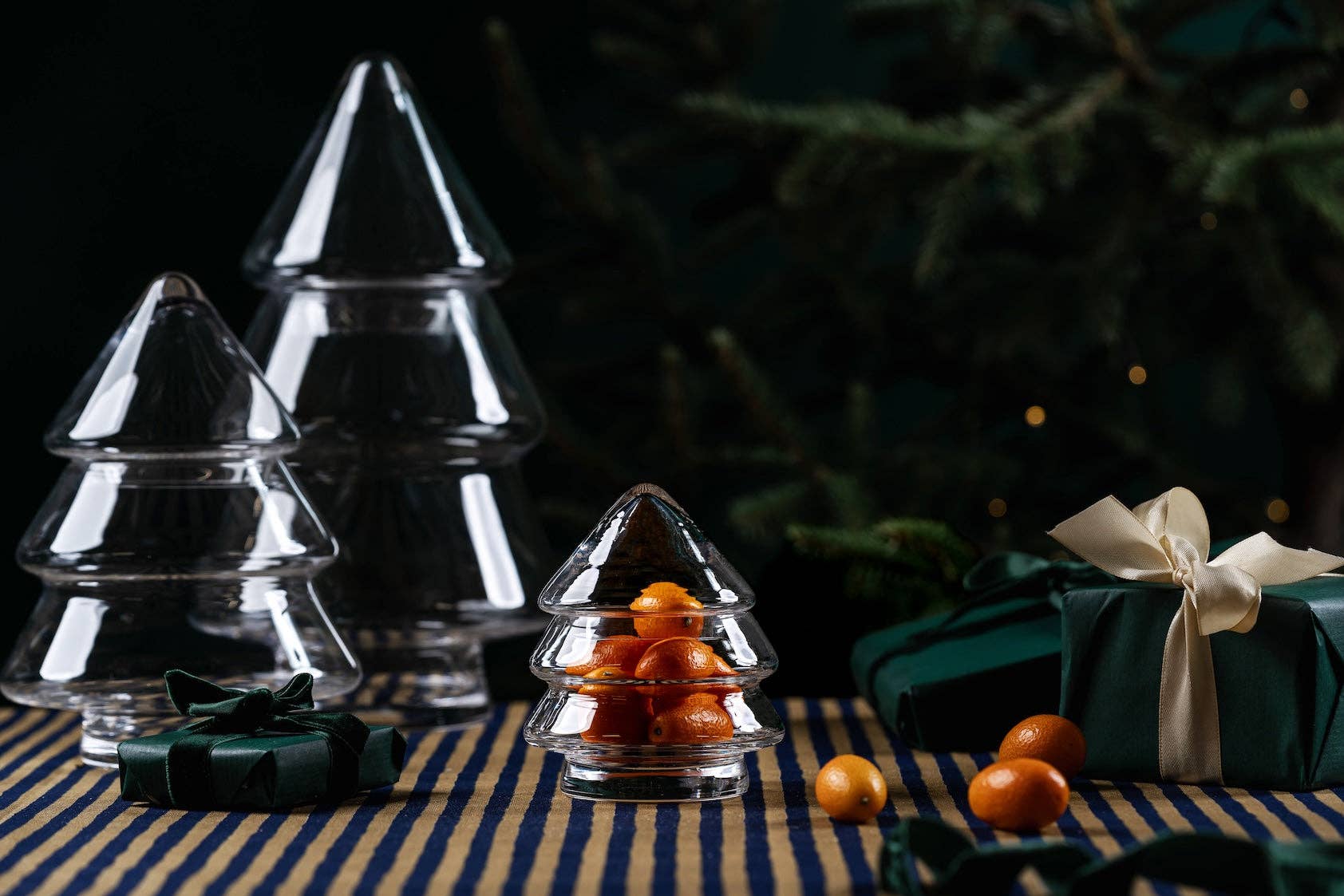 Christmas Tree Glass Jar With Lid Mini