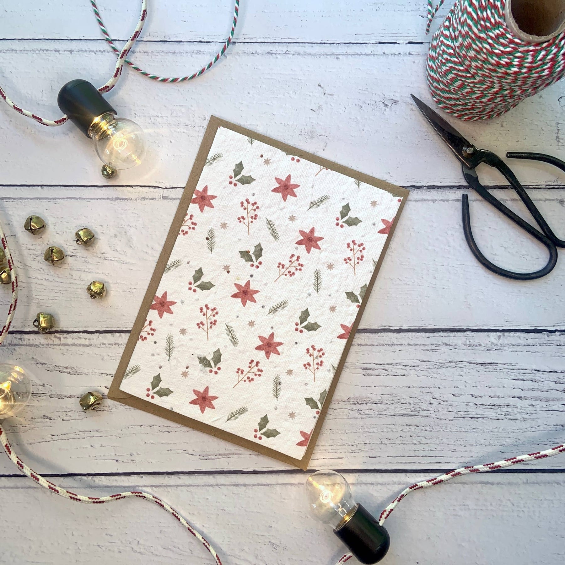 Plantable Christmas Card 4 pack: Red/Green