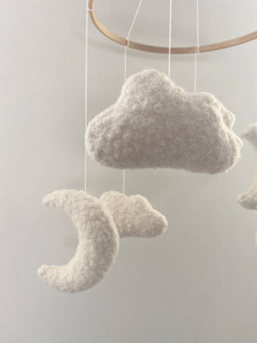 Boucle Cloud & Moon Mobile Nursery Decor