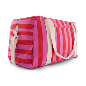 RAPHAEL DIAPER BAG - WEEKEND BAG STRIPES ORCHID/ TOMATO