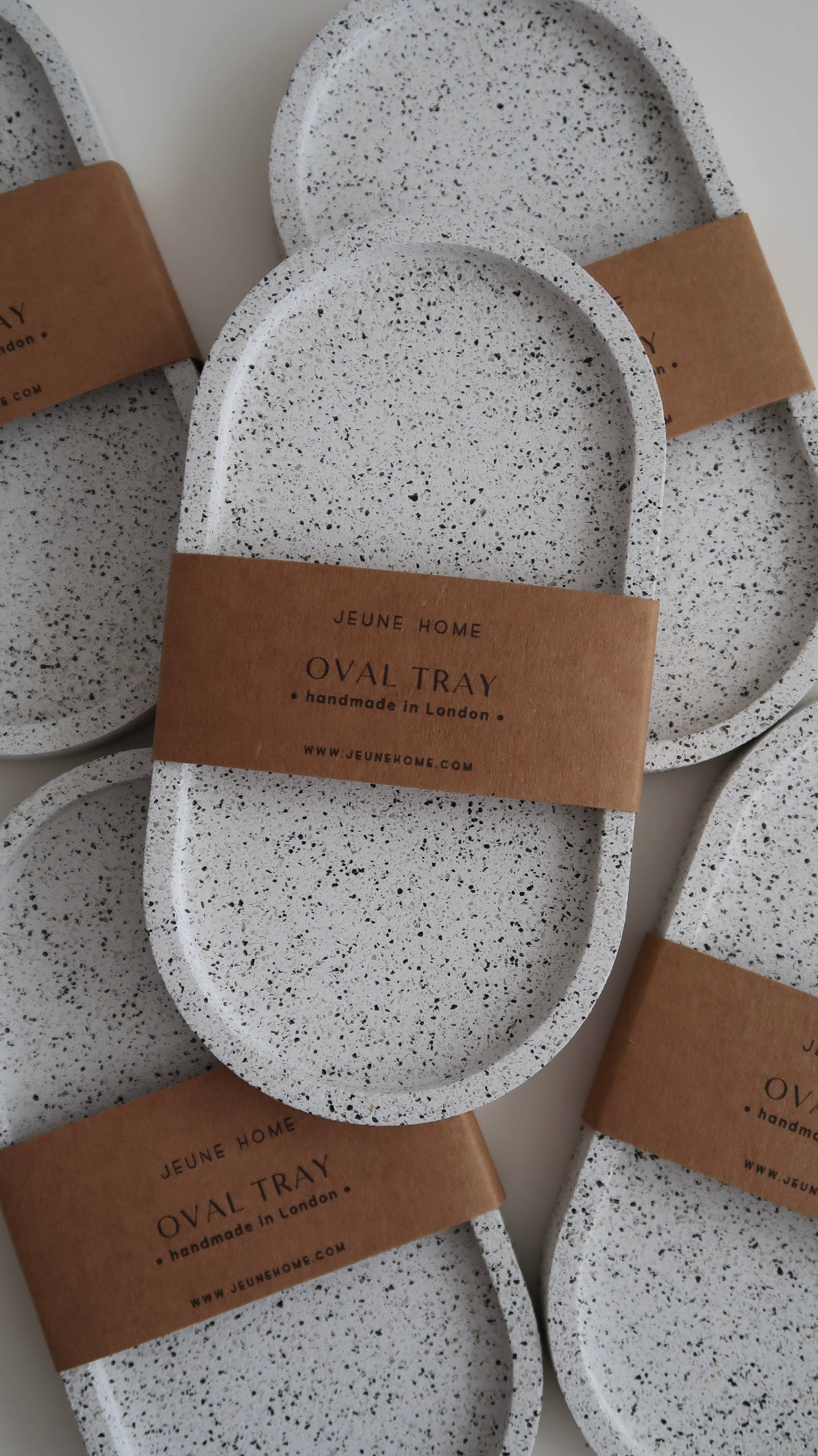 Textured Oval Tray - Stone