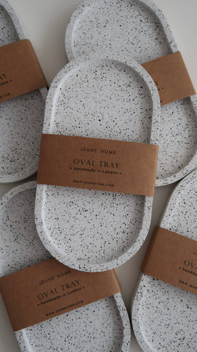 Textured Oval Tray - Stone