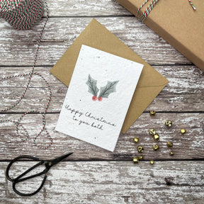 Merry Christmas to you both plantable seed card