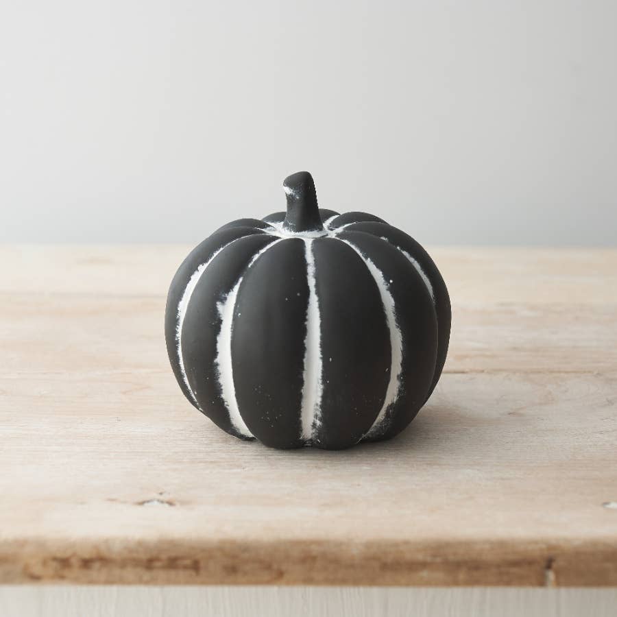 Black Cement Pumpkin, 12cm