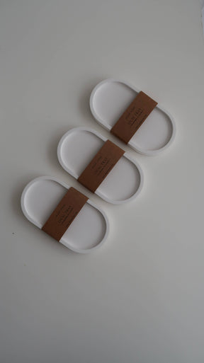 Oval Concrete Tray White