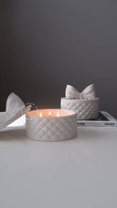 Quilted Bow Candle - Lemongrass & Ginger