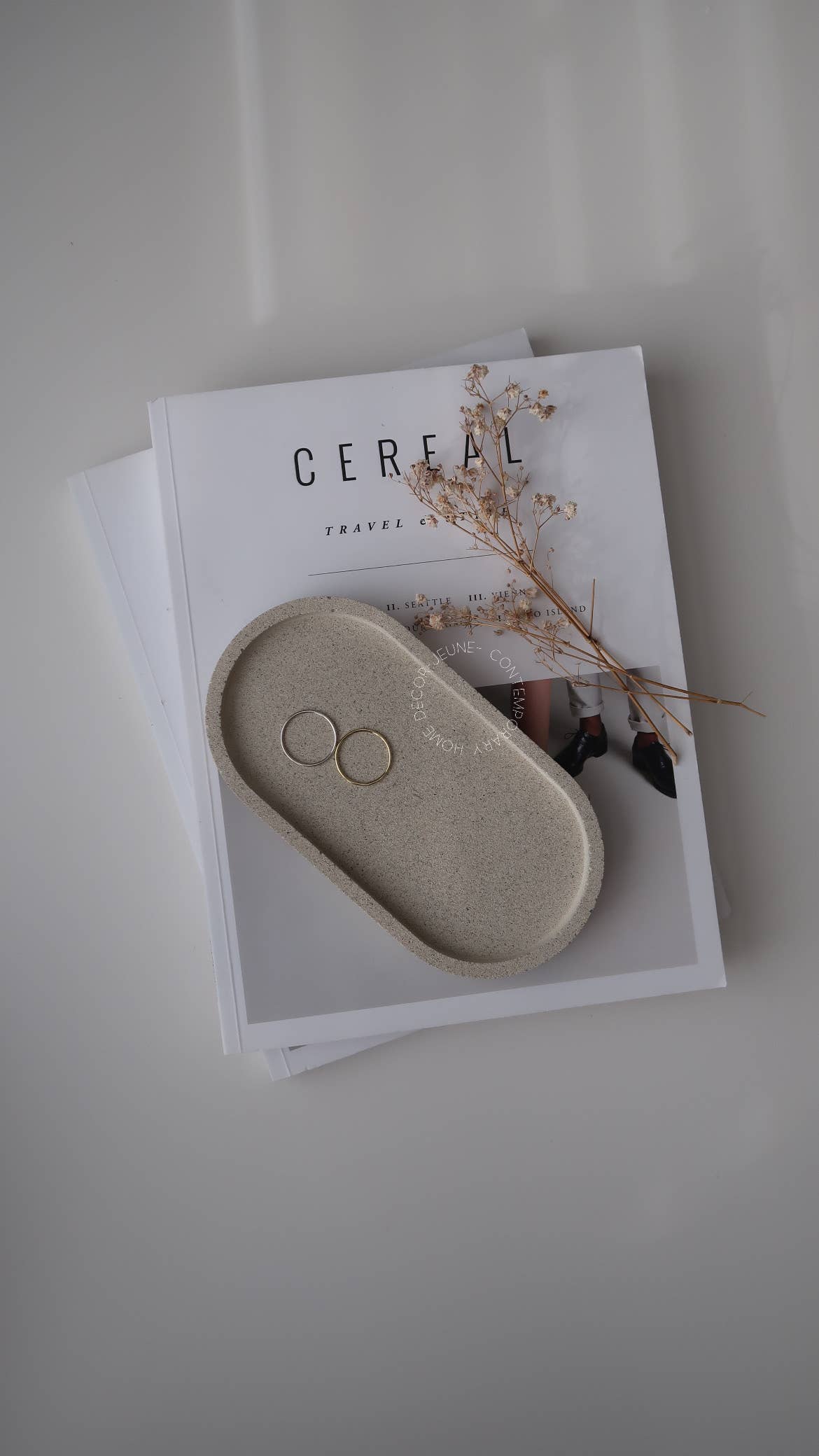 Textured Oval Tray - Stone