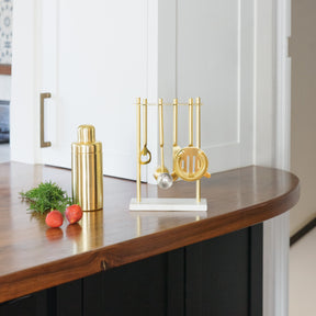 Be Home White Marble & Gold Hanging Bar Set