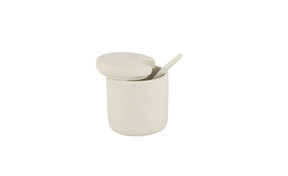 Be Home 64-68 Stoneware Cellar and Spoon White 1