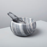 Be Home Grey Marble Mortar & Pestle