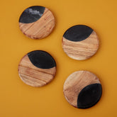 Be Home_Marine Black _ Acacia Round Coasters, Set of 4_58-420_14062022