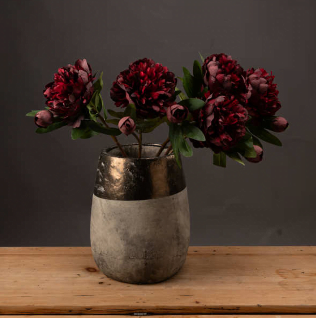 Hill Interiors Burgundy Peony Rose