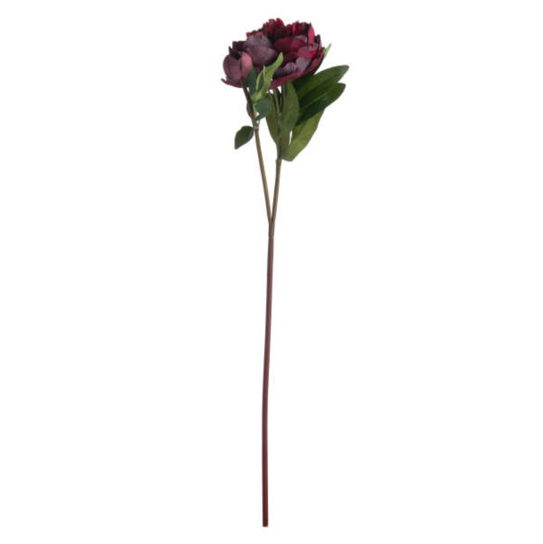 Hill Interiors Burgundy Peony Single Rose