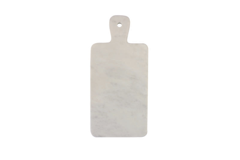 White Marble Rect Board with Handle Mini
