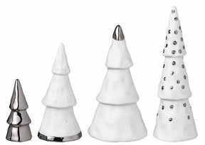 Winter Forest Set of 4 Silver Trees